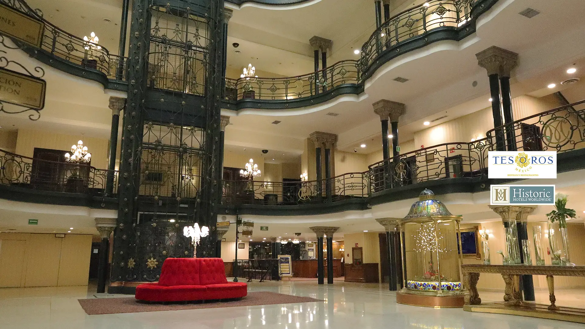Lobby del gran hotel ciudad de mexico, tesoros de México, Historic Hoteles
